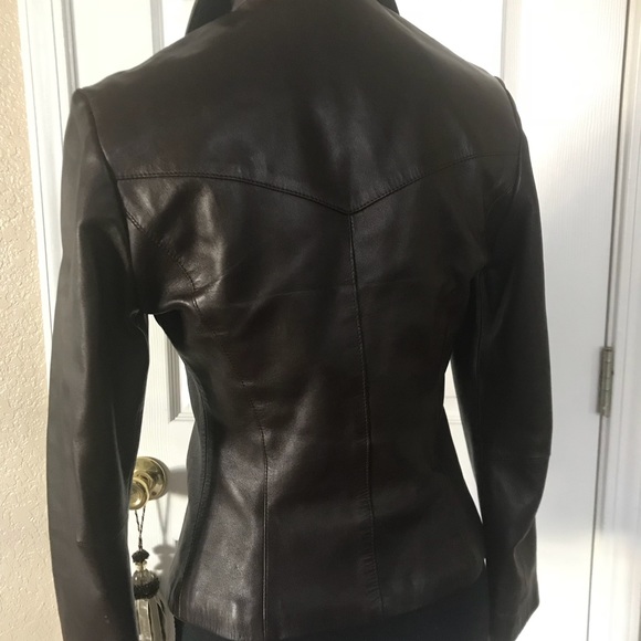 Burgundy Authentic leather jacket - Picture 2 of 5